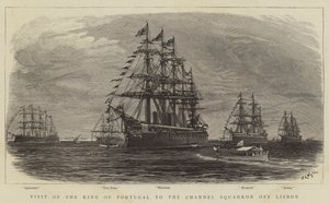 リスボン沖の海軍中隊へのポルトガル国王の訪問 作： William Lionel Wyllie